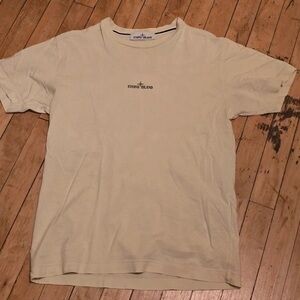 Stone Island Cream Short-Sleeve Logo T-Shirt